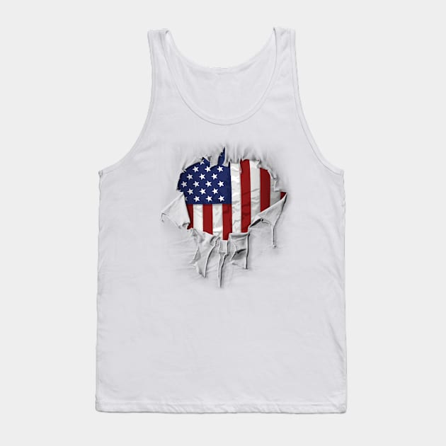 Patriotic American Flag Tank Top by eBrushDesign